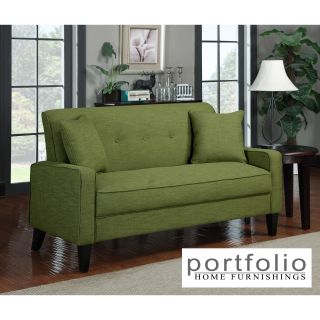 Portfolio Ellie Apple Green Linen Sofa