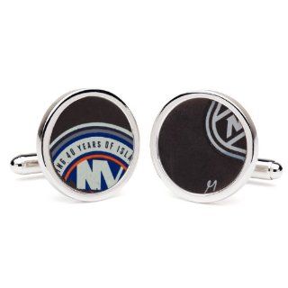 Tokens & Icons NHL Game Used Round Hockey Puck Cufflinks   New York Islanders (61NYI) Jewelry