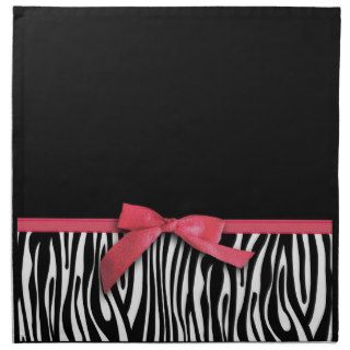 Zebra stripes and red ribbon graphic napkin