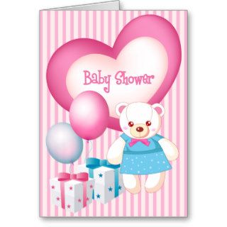 Teddy Bear Baby Shower Invitation Blank Cards