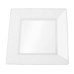 Silver Edge Square 9.5 inch Clear Plastic Plates (set Of 10)