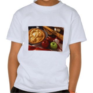 American Cultural Icons Apple Pie Baseball & Flag Tshirt