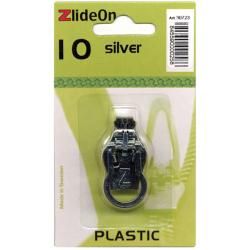 Zlideon Plastic Size 10 Silver Zipper Pull Replacement