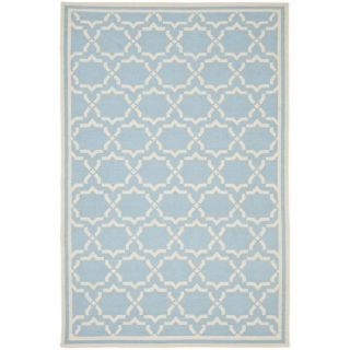 Moroccan Light Blue/ivory Dhurrie Wool Area Rug (6 X 9)
