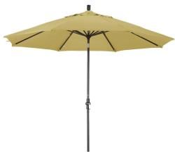 Alluminum 11 ft Wheat Patio Umbrella With Sunbrella