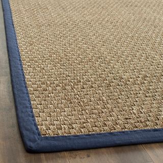 Hand woven Sisal Natural/ Blue Seagrass Area Rug (3 X 5)