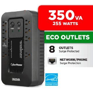 CyberPower EC350G Ecologic 350VA/255 Watts Energy Efficient Desktop UPS Electronics