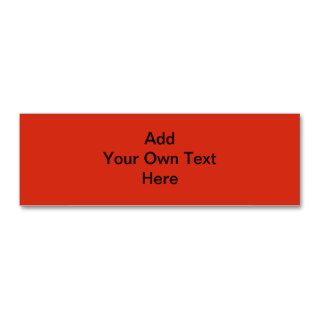 Plain Red with Black Text. Custom Business Card Templates
