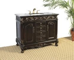 Legion Furniture Distressed Espresso Black Granite Bathroom Vanity With Sink Black Size Single Vanities