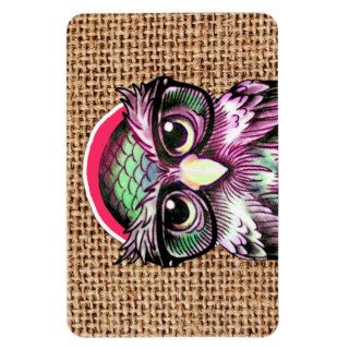 Cool  Colorful Tattoo Wise Owl With Funny Glasses Rectangular Magnet