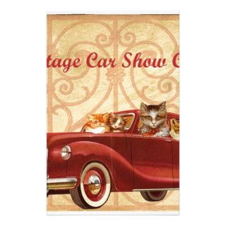 Vintage Car Show Cats Stationery Paper