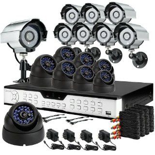 ZMODO 16CH H.264 Standalone DVR CCTV Surveillance System with 8 Bullet Sony CCD Outdoor Cameras & 8 Dome Sony CCD Weatherproof Security Cameras 1TB HD  Complete Surveillance Systems  Camera & Photo