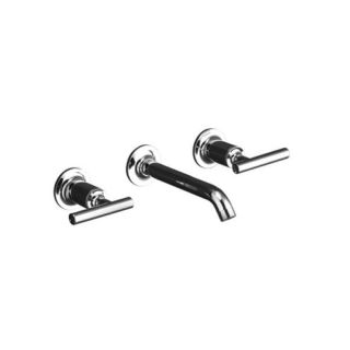 Kohler K t14413 4 cp Polished Chrome Purist Two handle Wall mount Lavatory Faucet Trim With 6 1/4 Spout And Lever Handles, Less