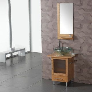 Legion Furniture Natural Wood Top Single Vessel Bathroom Vanity With Mirror Tan Size Single Vanities