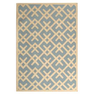 Safavieh Handwoven Moroccan Dhurrie Crisscross pattern Light Blue/ Ivory Wool Rug (9 X 12)