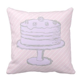 Cake in Light Purple on Pink. Pillow