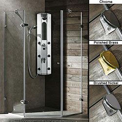 Vigo Watertight Frameless Neo angle 3/8 inch Clear Shower Enclosure