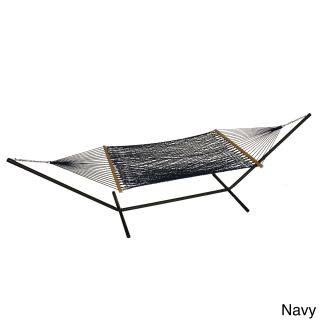 Phat Tommy Outdoor Oasis Hand Woven Olefin Rope Hammock