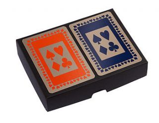 boxed playing cards by bridge in the box