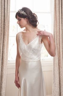 ava   satin and lace wedding gown by lisa wagner designs
