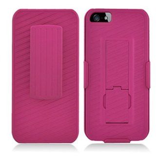 CoverON COMBO Hard Snap On HOT PINK Cover with Holster Clip and Kickstand for APPLE IPHONE 5 ATT / SPRINT/ VERIZON [WCP1017] Cell Phones & Accessories