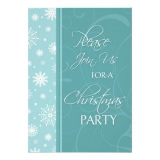 Snowflakes Christmas Party Invitation Card