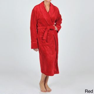 La Cera La Cera Womens Satin Trimmed Shawl Collar Spa Robe Red Size S (4  6)