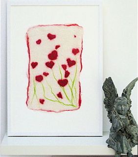 textile heart flora wall art by mel anderson design
