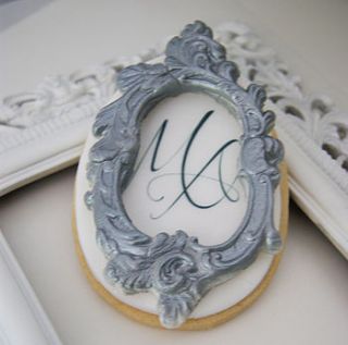 six monogram white chocolate frame biscuits by dolce dolce
