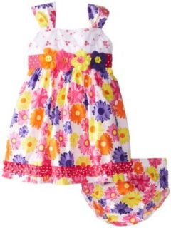 Nannette Baby Girls Infant 2 Piece Floral Print Dress Set Clothing