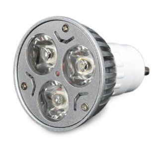 Generic GU10 3W 240 270LM 3000 3500K Warm White 3 LED Spot Light Bulb   Silver + White (85~265V) Cell Phones & Accessories