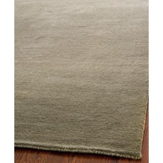 Loomed Knotted Himalayan Solid Grey Wool Rug (6 Square)