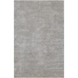 Candice Olson Hand knotted Gray Apeiro Geometric Wool Rug (5 X 8)