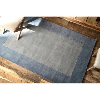 Nuloom Nuloom Handmade Zen Solid Border Wool Rug (76 X 96) Blue Size 76 x 96