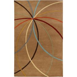 Hand tufted Brown Contemporary Maritime Wool Abstract Rug (9 X 12)