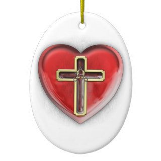 Christian Heart Christmas Ornament
