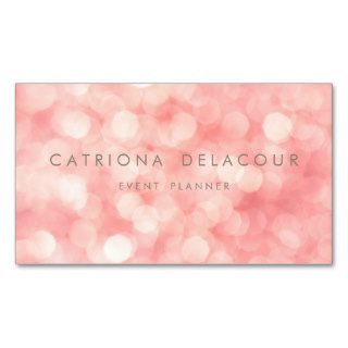 Pink Subtle Glitter Sparkle Bokeh Business Card
