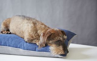 navy luxury linen union dog bed by bottle green homes