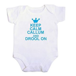 personalised 'keep calm' baby vest by hope and willow