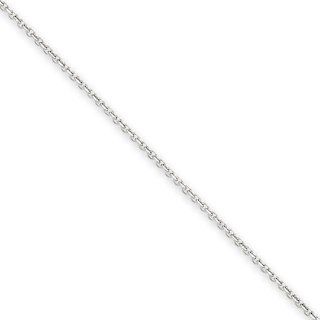 IceCarats Designer Jewelry 14K Wg .75Mm D/C Cable Chain In 20 Inch Chain Necklaces Jewelry