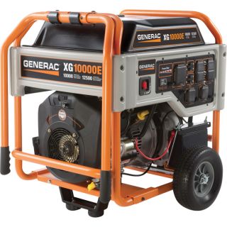 Generac XG10000E Portable Generator   12,500 Surge Watts, 10,000 Rated Watts,
