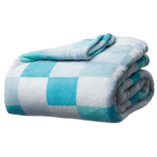 Lcm Home Fashions, Inc. Luxury Printed Check Microplush Blanket Blue Size Twin