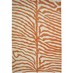 Alliyah Handmade New Zeeland Blend Orange Safari Wool Area Rug (4 X 6)