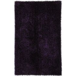 Hand woven Purple Shag Polyester Rug (2 X 3)