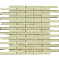 Vanilla Cream 0.5x4 inch Shiny Glass Tiles (pack Of 11)