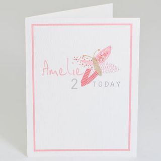 personalised butterfly birthday card by violet pickles