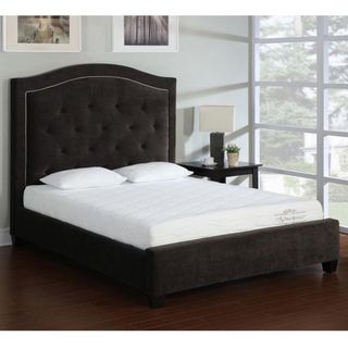 Ac Pacific Espresso Button Tufted Queen Bed Frame Brown Size Queen