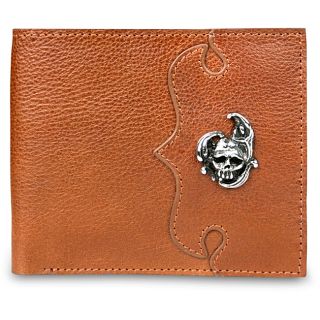 Zeyner Cognac Italian Leather Bifold Wallet With Handmade Hardware