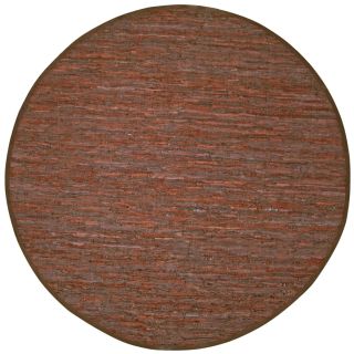 Handwoven Matador Brown Leather Area Rug (8 Round)