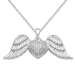 Affinity Diamond Sterling 1/6cttw Angel Wings Pendant —